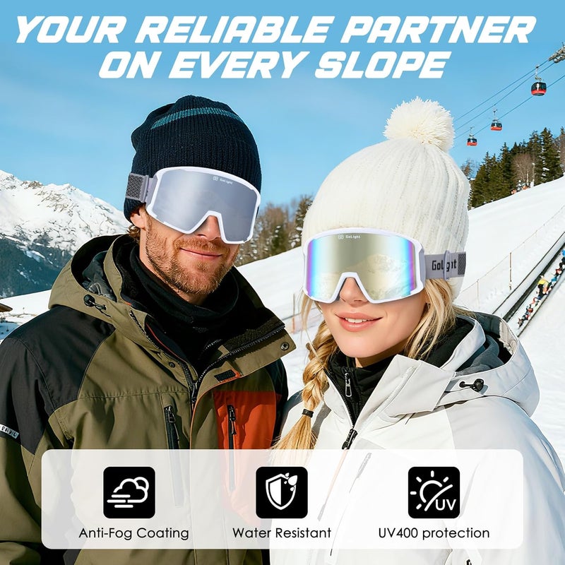 Golight OTG Ski Goggles – Hassle-Free Snow Goggles with Cylindrical REVO Lens, Anti-Fog Double Lens, UV400 & Comfortable Fit - Image 5